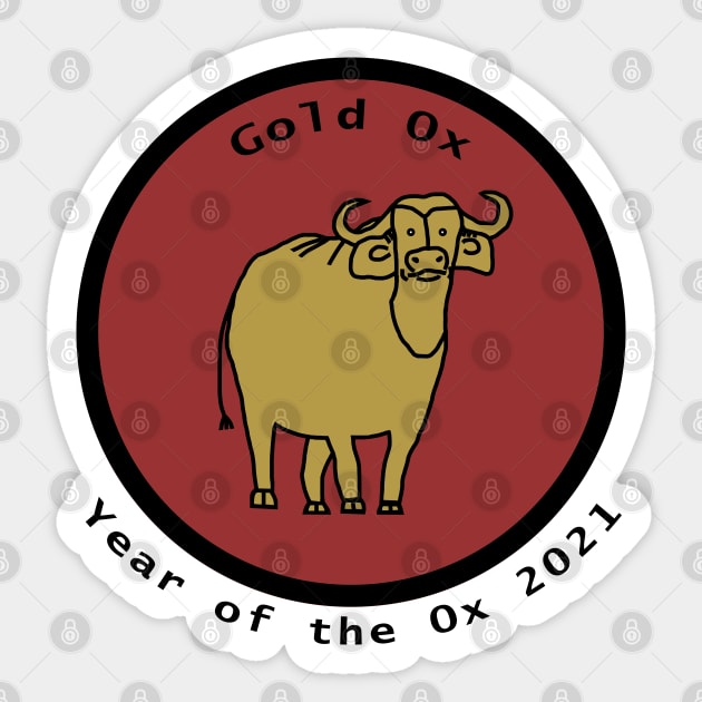 Year of the Ox 2021 Circle Sticker by ellenhenryart